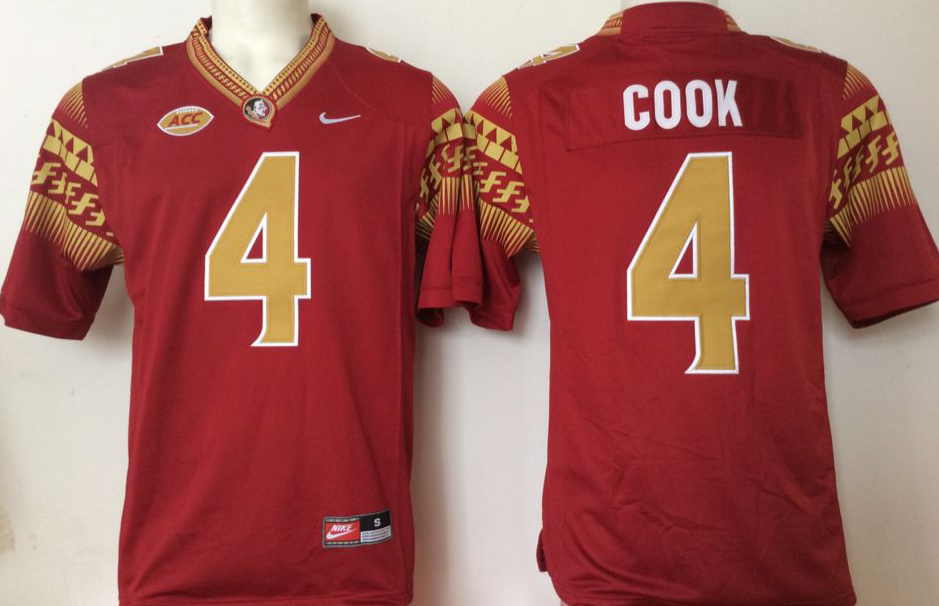 NCAA Men Florida State Seminoles Red #4 cook->ncaa teams->NCAA Jersey